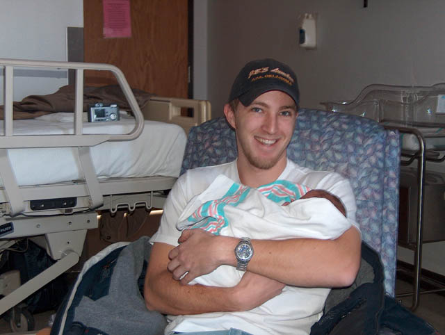 Uncle Dan with his new nephew