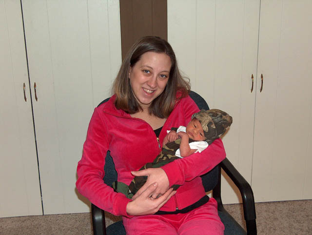 Abby couldn't find any camo to wear