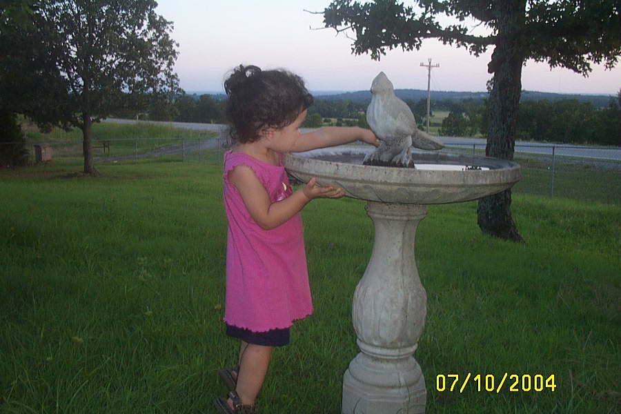 Ana in the Birdbath