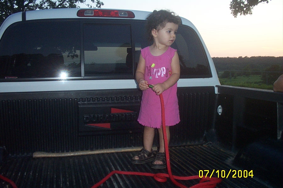 Ana Likes the Truckbed!