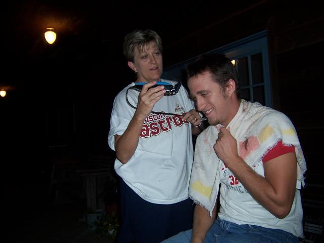 Time for the clippers! (The clippers were shorting out, though, so they didn't last very long.)