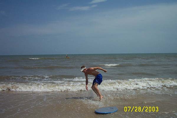 Jason on the Skimboard