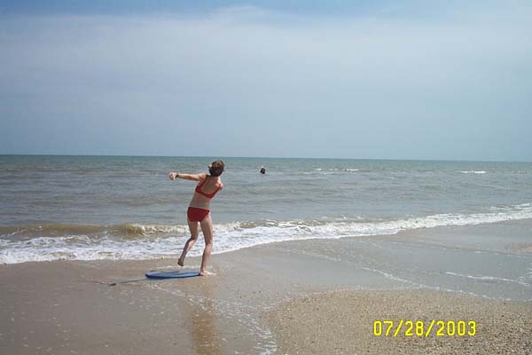 Jenna on the Skimboard