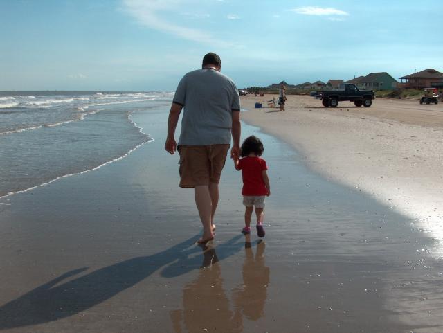 Jake & Ana, walking the beach