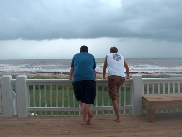 Jake & Daniel watching the storm come in