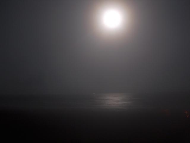 Beach moon rising