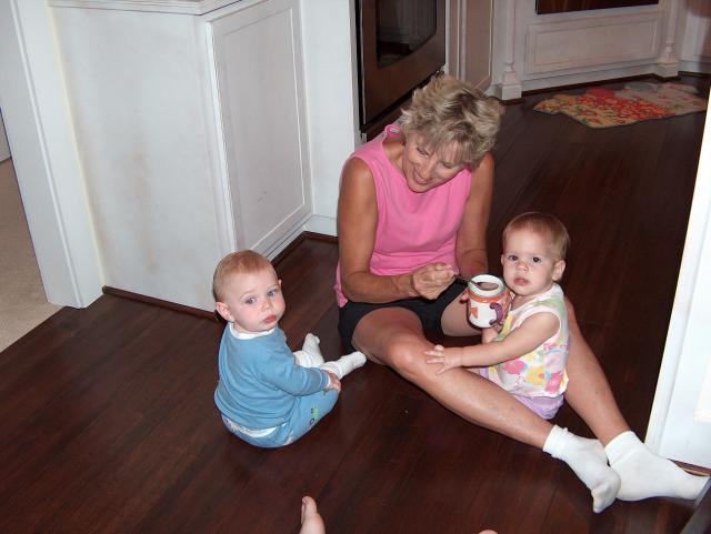 Di sharing her ice cream with Jonathan & Charli