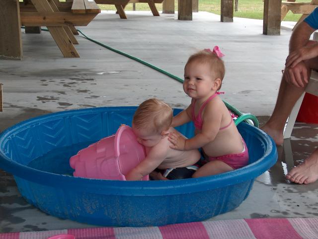 All right, enough of this cutesy stuff -- into the bucket, Jonathan!