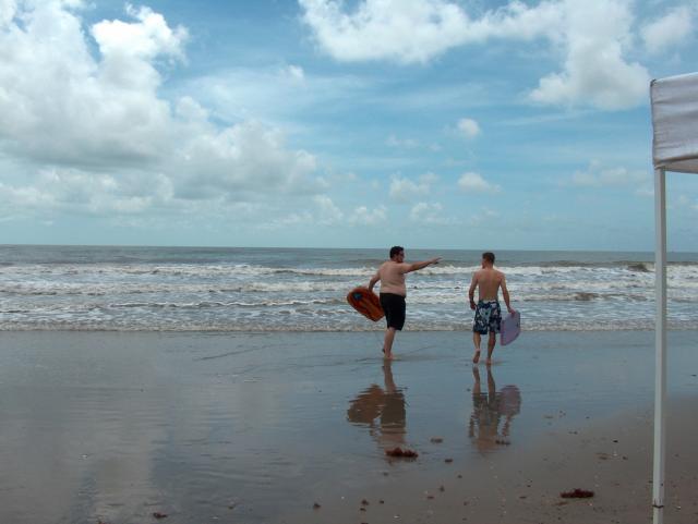 Jake & Mike, heading out to "surf" the waves!