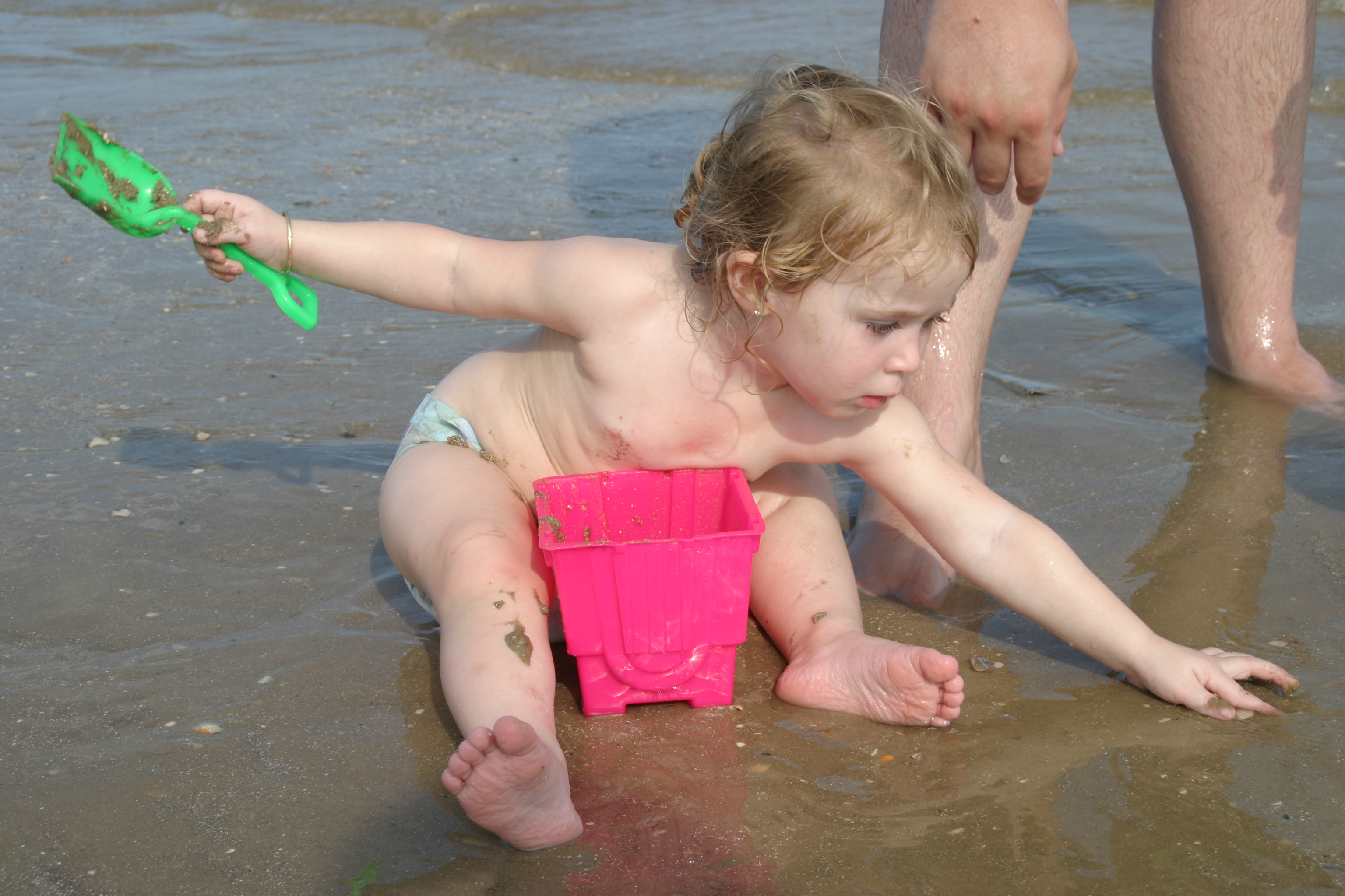 Working on a mud castle