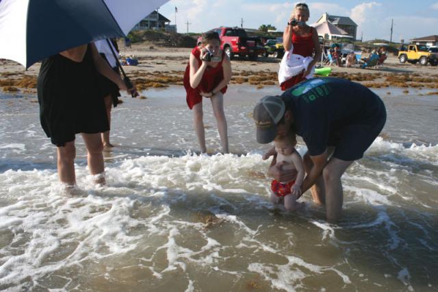 Jackson's first beach experience