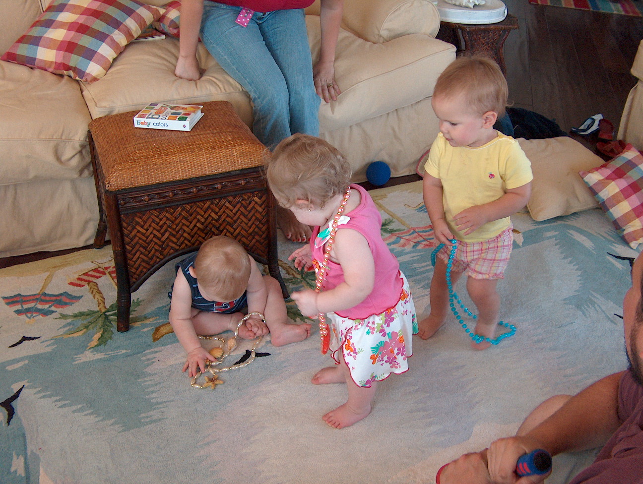 Finally, everyone has their own beads! (But they're all still eyeing each others'...)