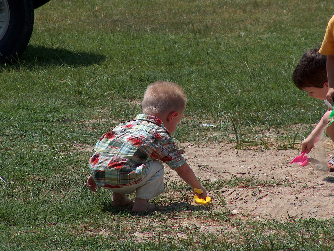 Logan playing in the sand