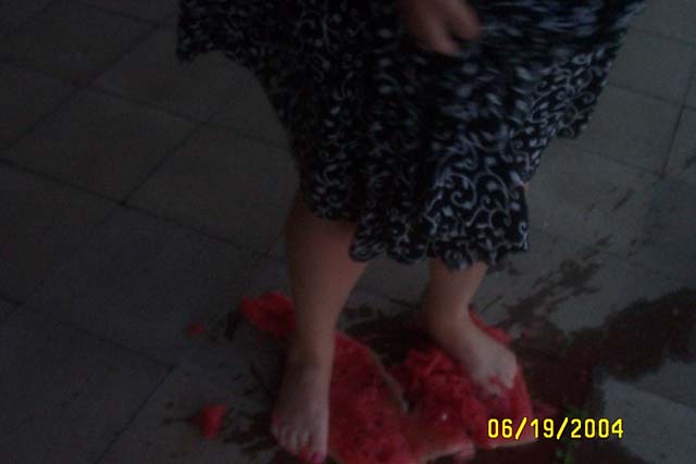 Angel's First Watermelon Experience