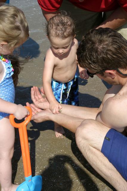 Tyler's the first brave one to touch it