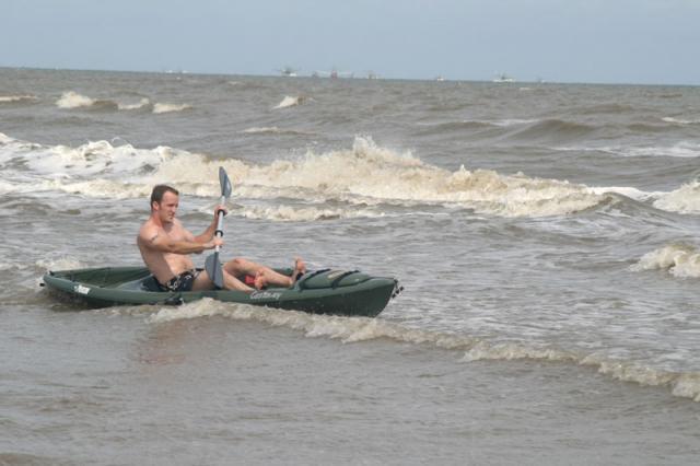 Uncle Dan in the kayak