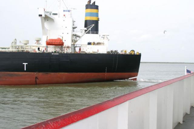 A very close call with a very big ship