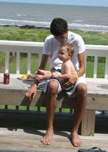 Making friends with Travis because he has food