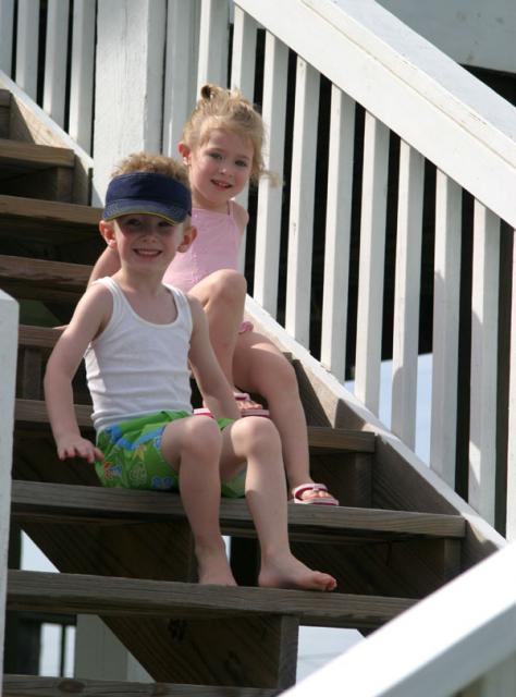 Logan & Emily headed down the stairs
