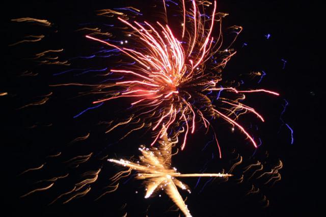 Beach fireworks show