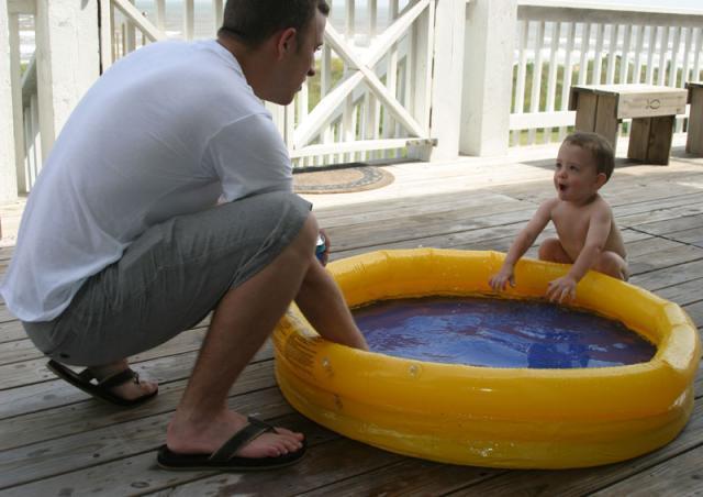 Splashing with Uncle John