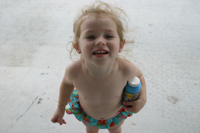 Emily's got bubbles, too!