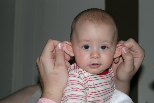 I do NOT have monkey ears, Dad! ~ April 8, 2006