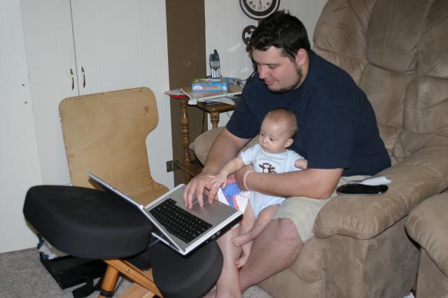 Helping Daddy work ~ April 20, 2006