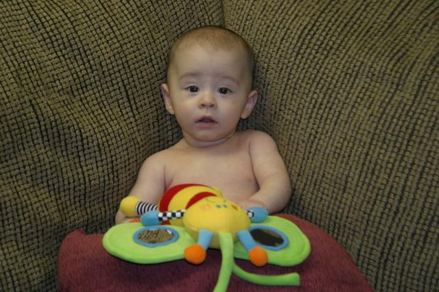 Naked time on the couch (don't worry, he had a diaper on!) ~ April 23, 2006