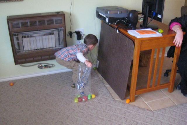 Egg hunting at Mamaw's ~ April 12, 2009