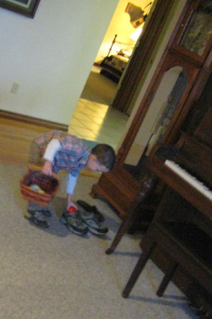 Easter egg hunting at Coco & Papa's ~ April 12, 2009
