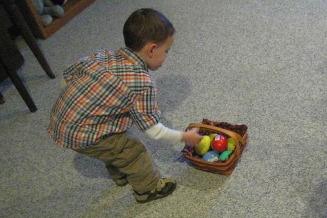 Filling up his basket ~ April 12, 2009