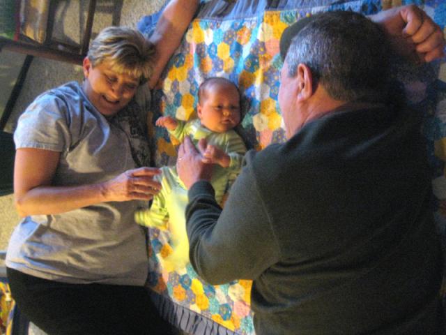 Playing with Papa and Coco ~ April 12, 2009