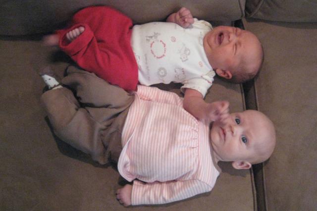 Mom, Emory pinched me! ~ April 14, 2009