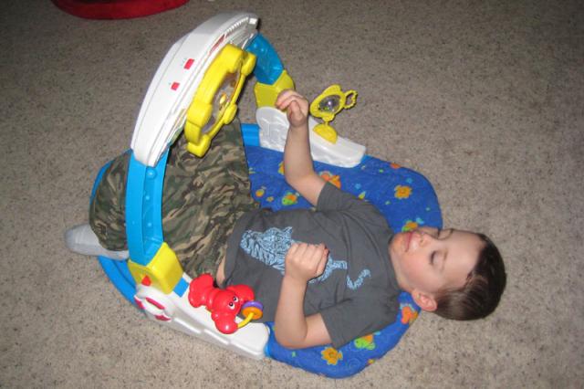 Old baby toys = really cool new toys for the three-year-old ~ April 17, 2009