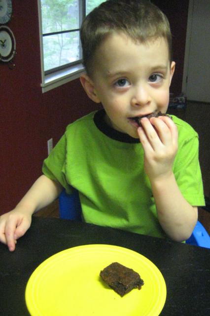 Mmmm, birthday brownies ~ April 20, 2009