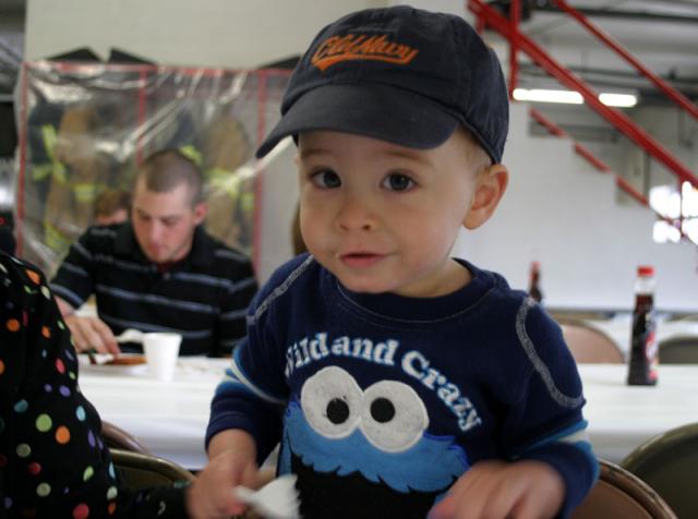 Eating pancakes at the Rotary Club Pancake Fry ~ April 18, 2007