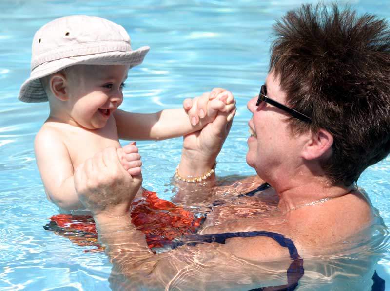 In the pool with Aunt Janet ~ August 6, 2006