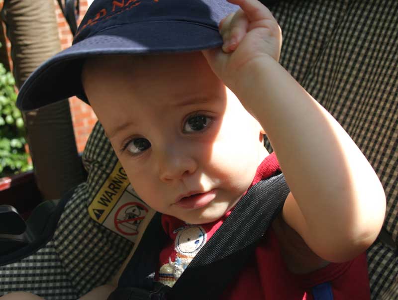 No hat for me, thanks! ~ August 29, 2006