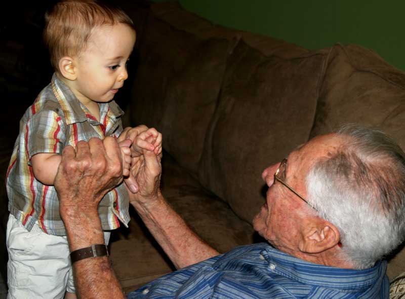 Tyler loves his Great Grandpa Palko! ~ September 25, 2006