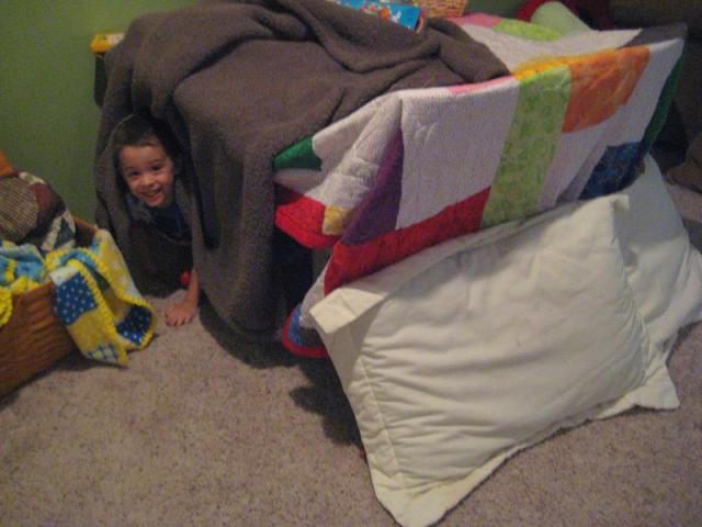 Blanket fort! ~ August 25, 2009