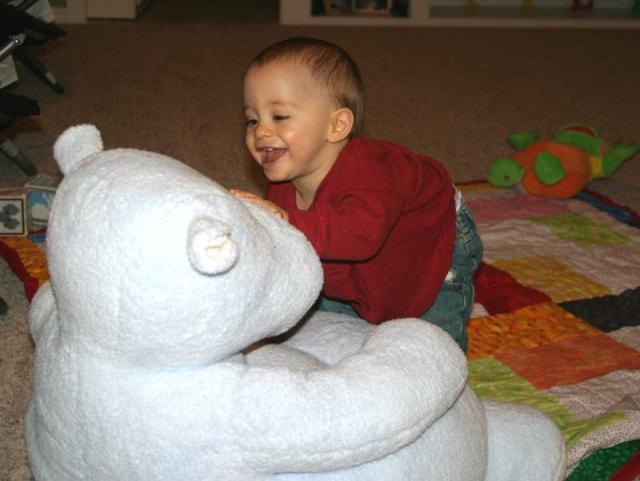 Loving the hippo chair ~ December 7, 2006