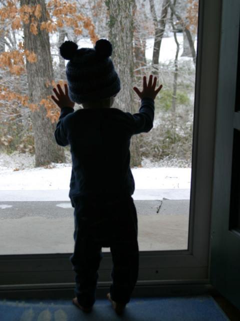 Checking out the snow ~ January 16, 2007