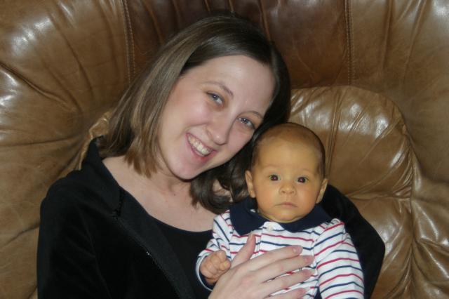 Not exactly smiling on cue yet ~ February 5, 2006