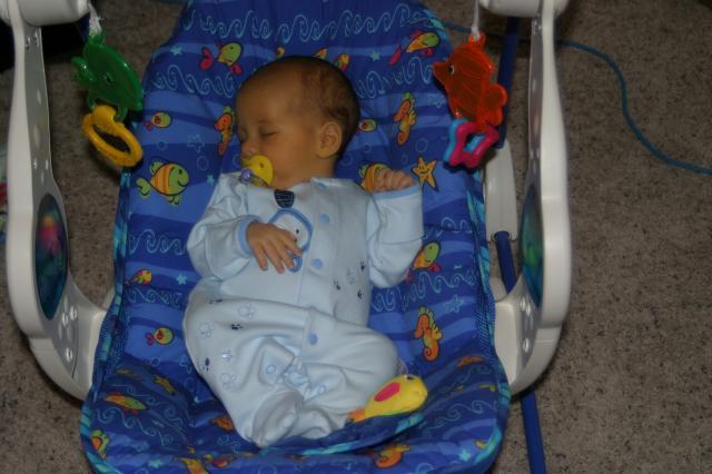 Sleeping in the swing ~ January 31, 2006