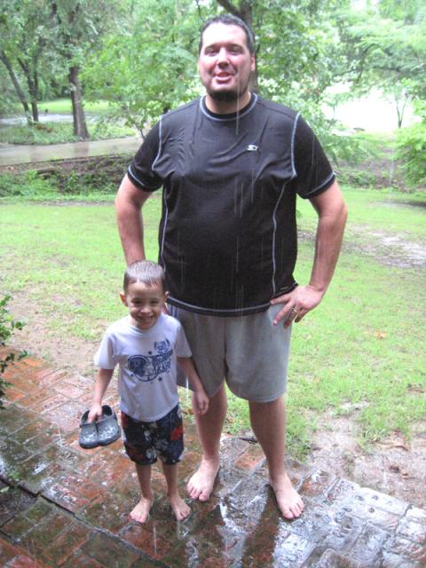Playing in the rain ~ July 27, 2009