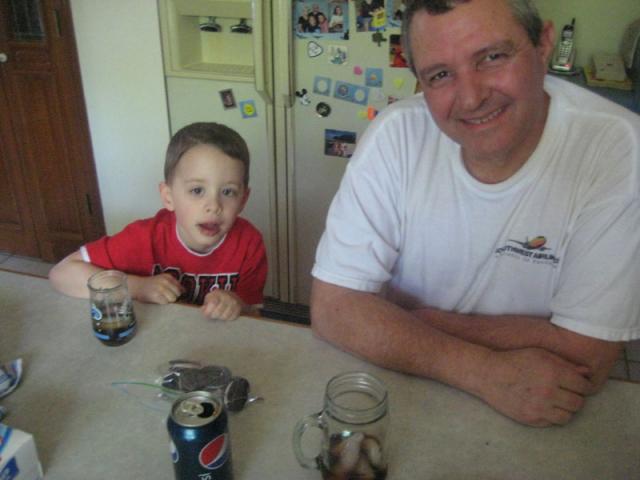 Oreos & Pepsi snack with Papa ~ June 6, 2009