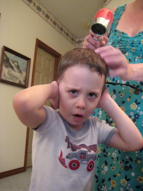 Mad at Mama for taking pictures of his spa treatments ~ June 6, 2009