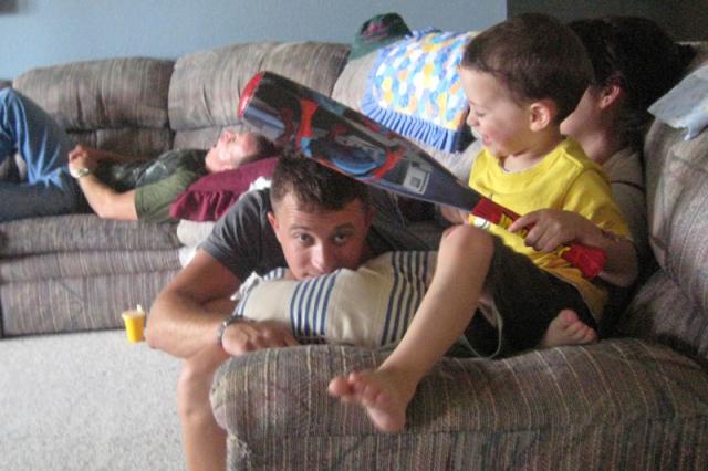 Look out, Uncle John, he's got a bat! ~ June 7, 2009