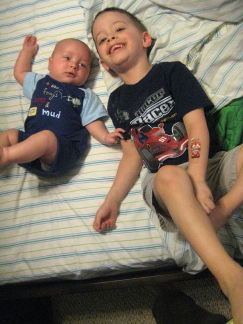 Hanging out in big brother's bed ~ June 8, 2009